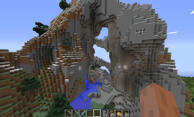 Minecraft Wizard tower East on the back