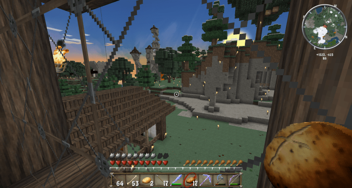 Minecraft Stables In Progress from Window