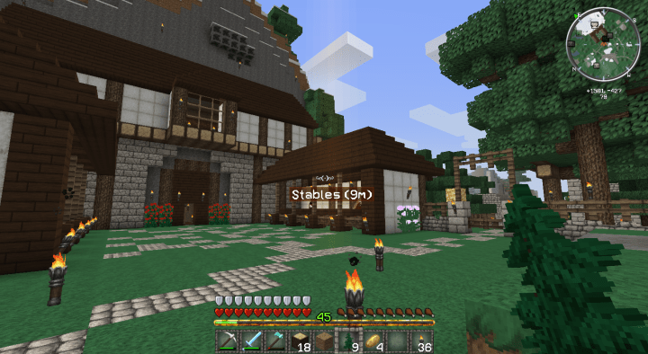 Minecraft Stables Front View